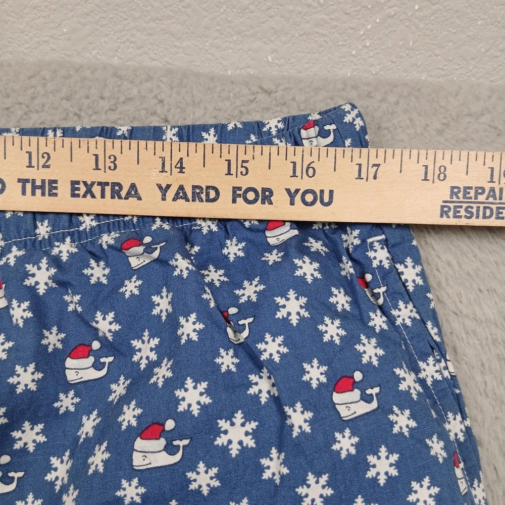 Vineyard Vines Pajama‎ Pants Men's L Blue Snowflake Print Cotton Lounge